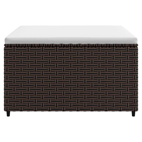 Voetensteun met kussen poly rattan bruin 4