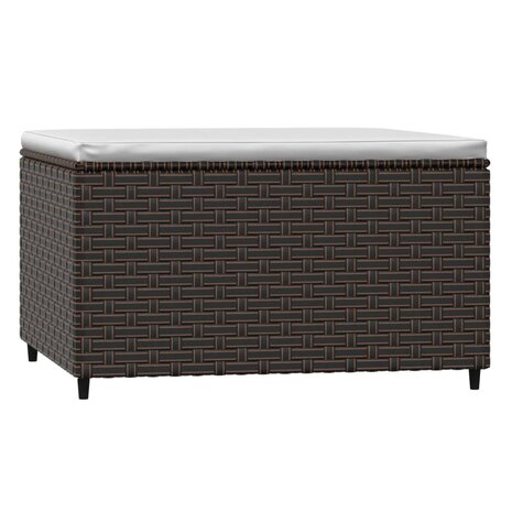 Voetensteun met kussen poly rattan bruin 5