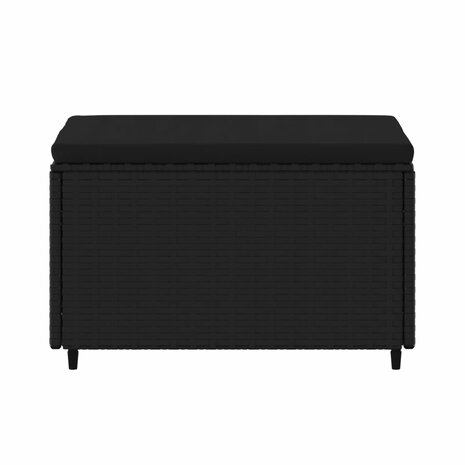 Voetensteunen 2 st met kussens poly rattan zwart 4