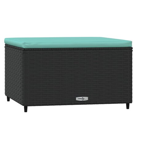 Voetensteunen 2 st met kussens poly rattan zwart 3
