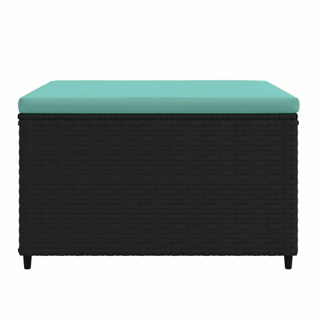 Voetensteunen 2 st met kussens poly rattan zwart 4