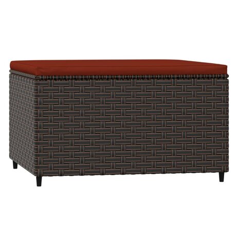 Voetensteun met kussen poly rattan bruin 5