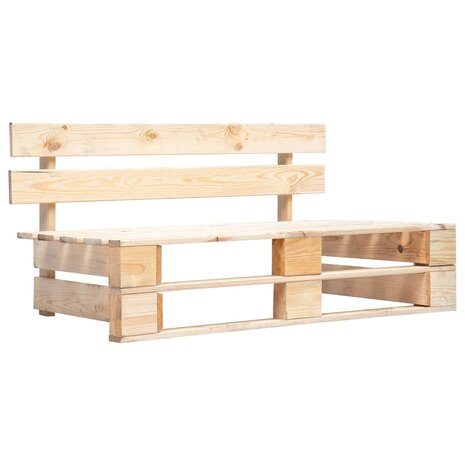Tuinbank pallet met rode kussens grenenhout 3
