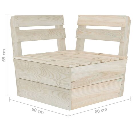 Tuinbank 2-zits pallet ge&iuml;mpregneerd vurenhout 7