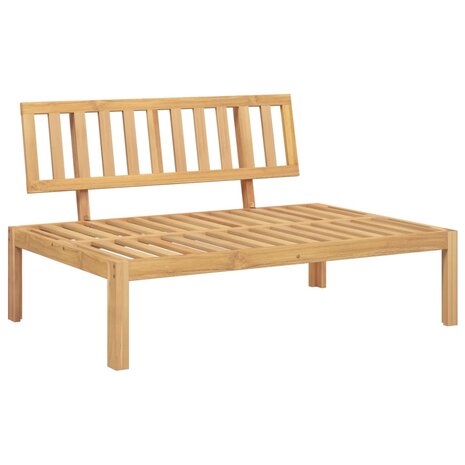 Tuinmiddenbanken 2 st pallet met kussens massief acaciahout 3
