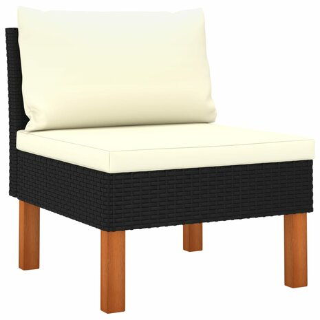 Middenbank poly rattan en massief eucalyptushout 1