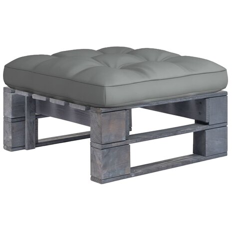 Tuinhocker pallet ge&iuml;mpregneerd grenenhout grijs 1