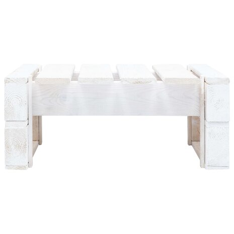 Tuinhocker pallet ge&iuml;mpregneerd grenenhout wit 4