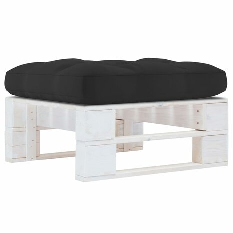 Tuinhocker pallet ge&iuml;mpregneerd grenenhout wit 1