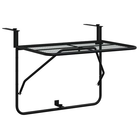 Balkontafel 60x40 cm staal zwart 2