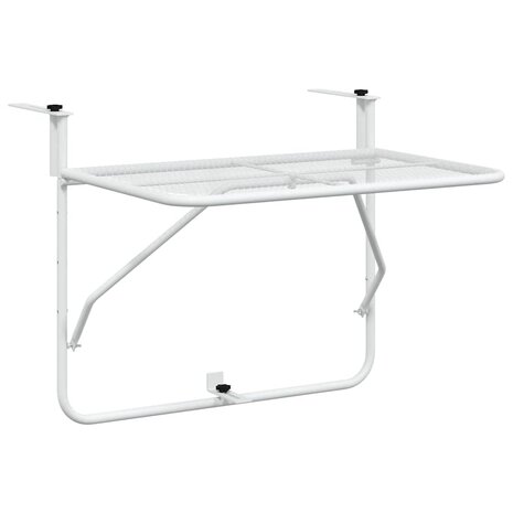 Balkontafel 60x40 cm staal wit 2