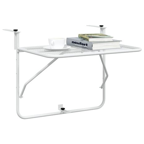 Balkontafel 60x40 cm staal wit 4