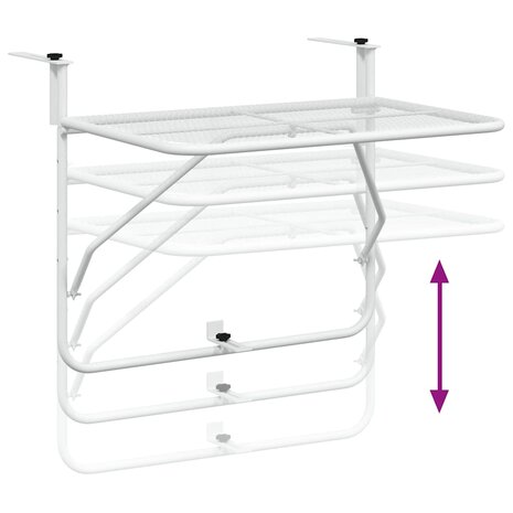 Balkontafel 60x40 cm staal wit 8