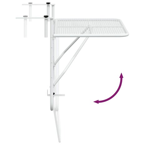 Balkontafel 60x40 cm staal wit 9