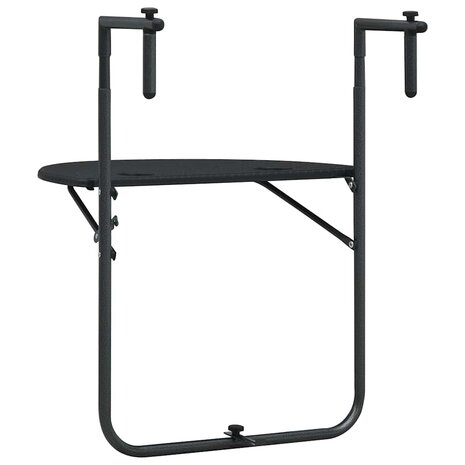Balkontafel hangend 60x64x83,5 cm rattan-look kunststof zwart 4