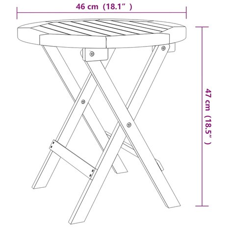 Bistrotafel &Oslash;46x47 cm massief acaciahout 6