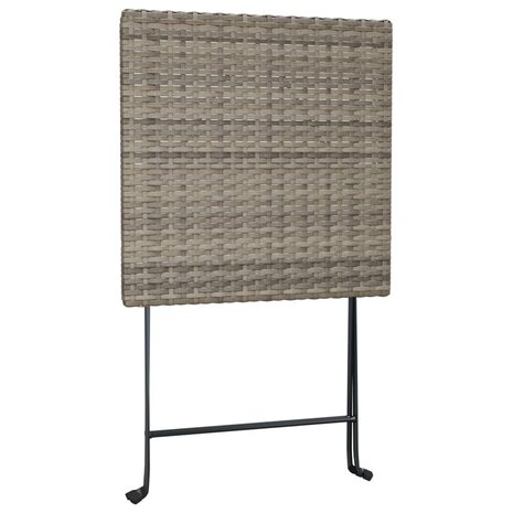 Bistrotafel inklapbaar 55x54x71 cm poly rattan grijs 6