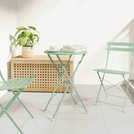 Bistrotafel Licht muntgroen &Oslash; 50 x 71 cm Poedercoating staal 1