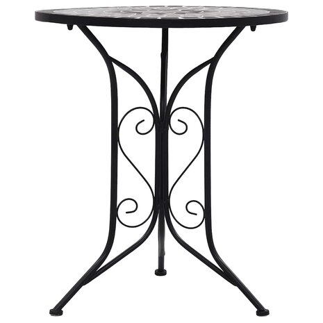 Bistrotafel moza&iuml;ek 60 cm keramiek grijs 2