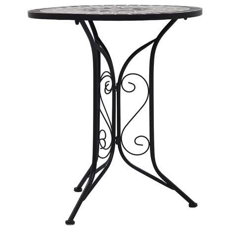 Bistrotafel moza&iuml;ek 60 cm keramiek grijs 3