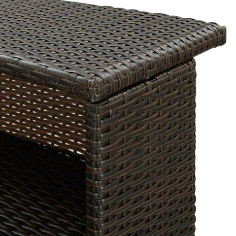 Tuinbartafel 120x55x110 cm poly rattan bruin 7