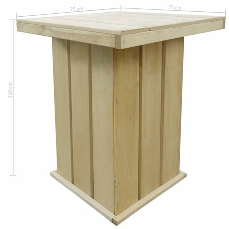 Bartafel 75x75x110 cm ge&iuml;mpregneerd grenenhout 2
