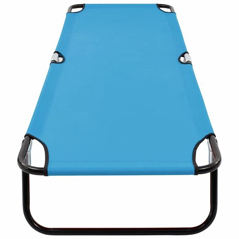Ligbed inklapbaar staal turquoiseblauw 5