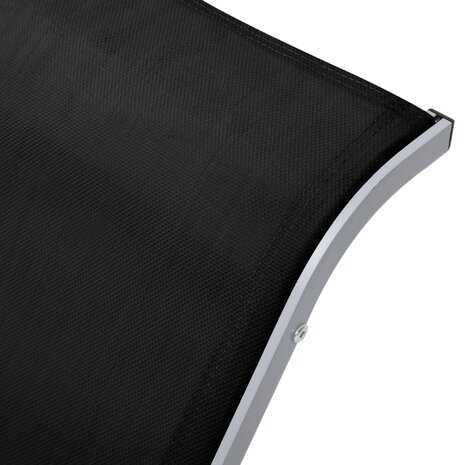 Ligbed textileen en aluminium zwart 6