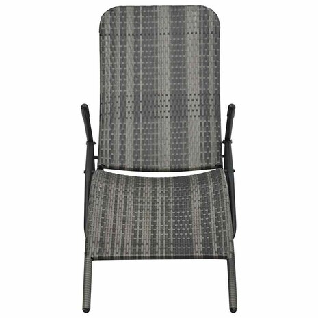 Ligbed inklapbaar poly rattan grijs 2