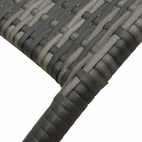 Ligbed inklapbaar poly rattan grijs 6