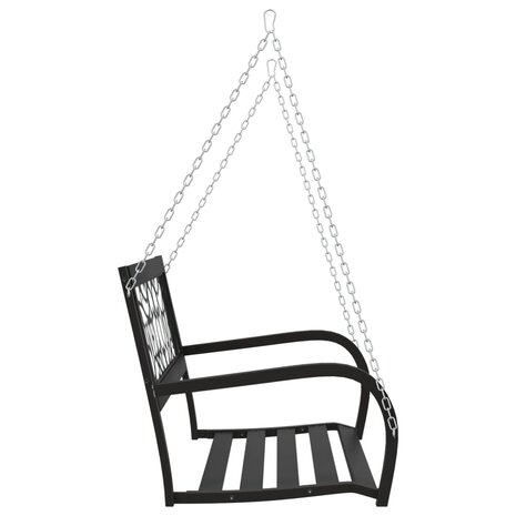 Schommelbank 125 cm staal en kunststof zwart 5