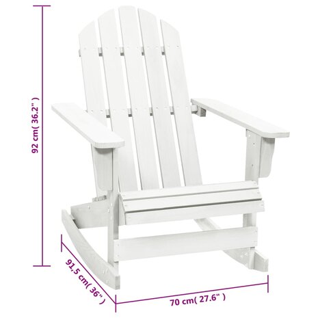 Tuinschommelstoel hout wit 6