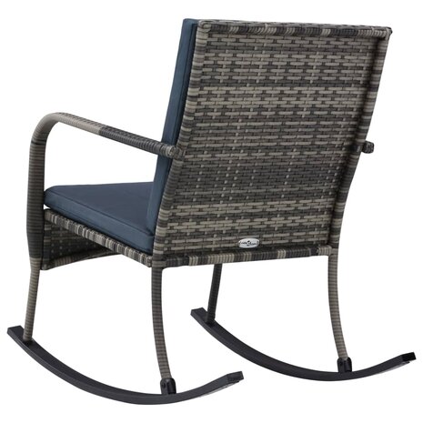 Tuinschommelstoel poly rattan antraciet 4