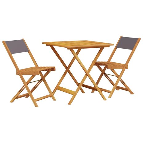3-delige Bistroset stof en massief hout antracietkleurig 2