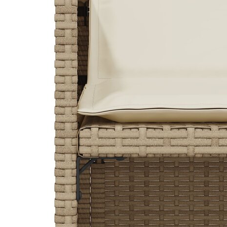 3-delige Bistroset met kussens poly rattan beige 6