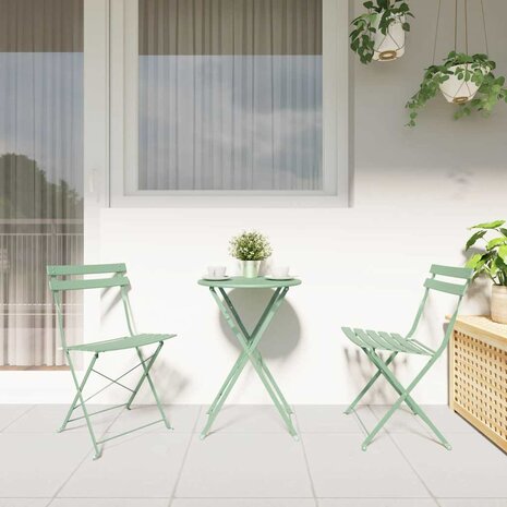 Vouw Bistroset 3 pcs Sea foam Staal 4