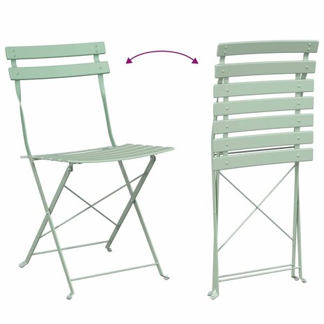 Vouw Bistroset 3 pcs Sea foam Staal 9