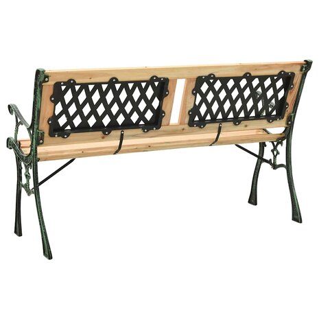 Tuinbank 122 cm gietijzer en massief vurenhout 4