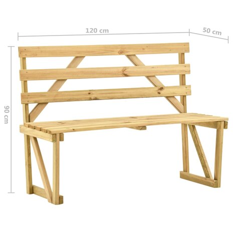 Tuinbank 120 cm ge&iuml;mpregneerd grenenhout 7
