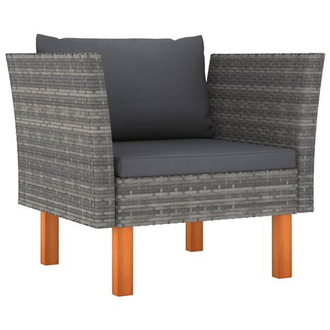 Tuinbank poly rattan en massief eucalyptushout 1