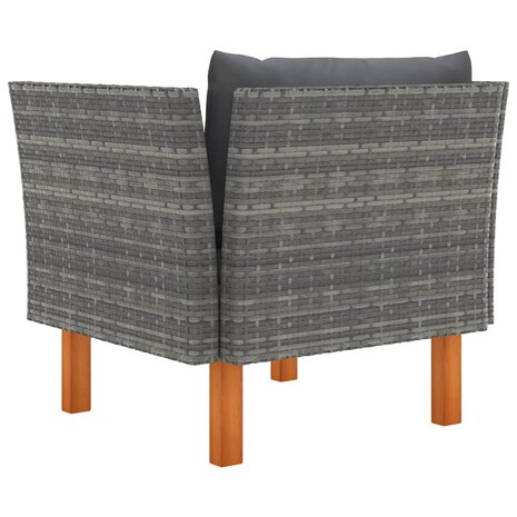 Tuinbank poly rattan en massief eucalyptushout 4