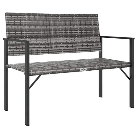 Tuinbank 2-zits poly rattan grijs 2