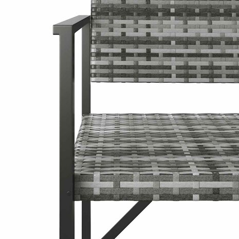 Tuinbank 2-zits poly rattan grijs 6
