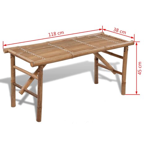 Tuinbank inklapbaar 118 cm bamboe 4
