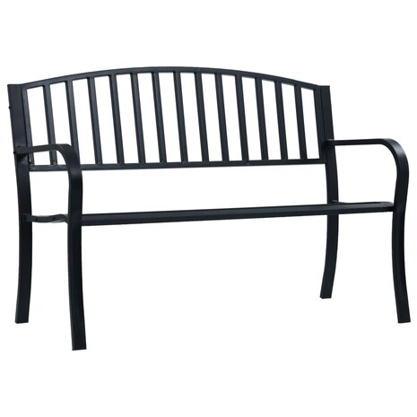 Tuinbank 125 cm staal zwart 1