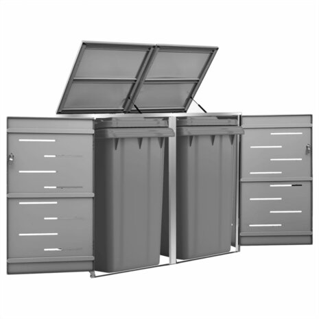 Containerberging dubbel 138x77,5x115 cm roestvrij staal 1