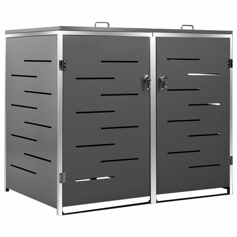 Containerberging dubbel 138x77,5x115 cm roestvrij staal 2