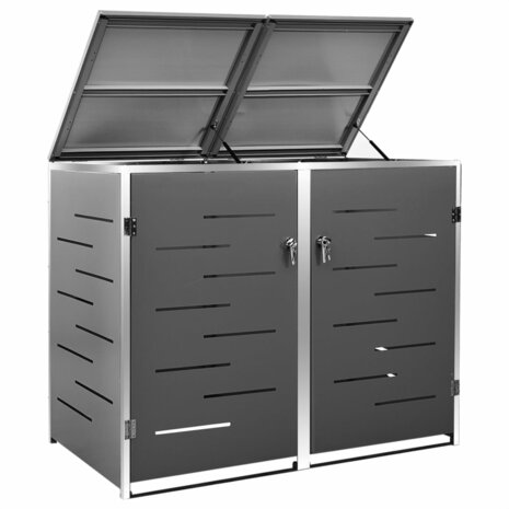Containerberging dubbel 138x77,5x115 cm roestvrij staal 6