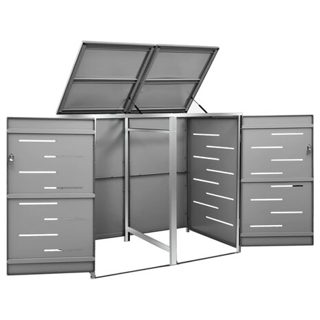 Containerberging dubbel 138x77,5x115 cm roestvrij staal 7