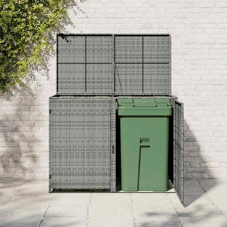 Containerberging dubbel 148x77x111 cm poly rattan antraciet   3